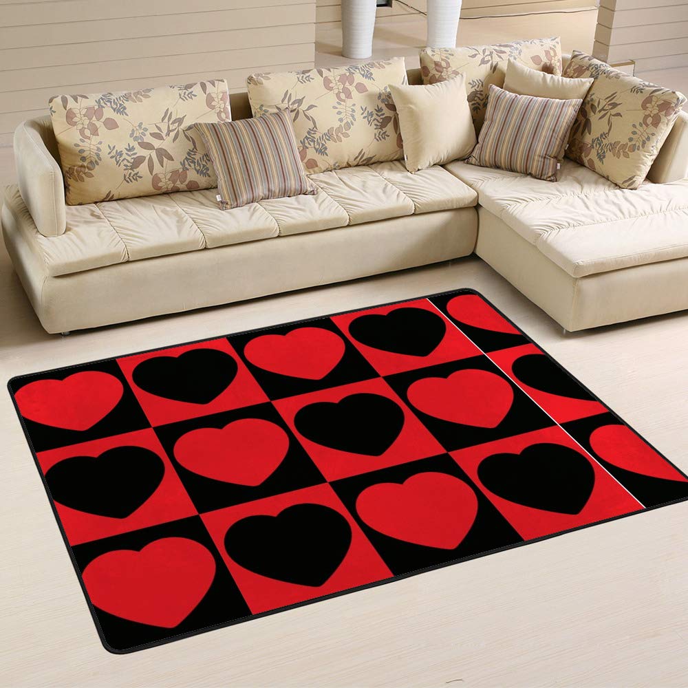 Tapis gothique rouge et noir pour décoration chambre et salon durable