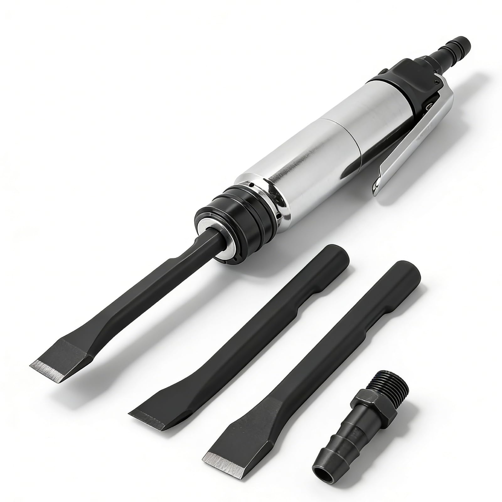 Scalpello Pneumatico Kit, Dritto Martello Scalpellatore Pneumatico,6500BPM,420 L/Min, Compatto Martello Demolitore Pala Scalpello Ad Aria Compressa Con 2 Scalpelli Per Taglio, Raschiatura Demolizione