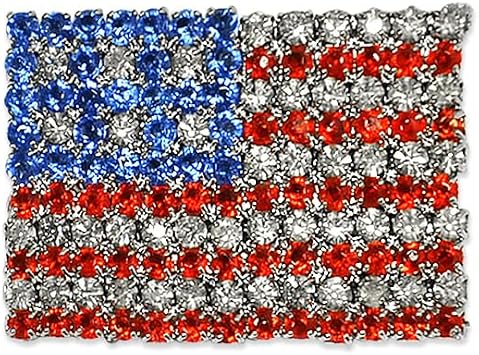 Expo International Rhinestone American Flag Pin 1 1/2" x 1" Brooch, Multi
