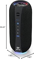 Vista 10 de Altavoces Bluetooth, altavoz portátil inalámbrico de 40 W IPX7 impermeable con estéreo fuerte, graves profundos, luces LED, altavoz Bluetooth 5.2