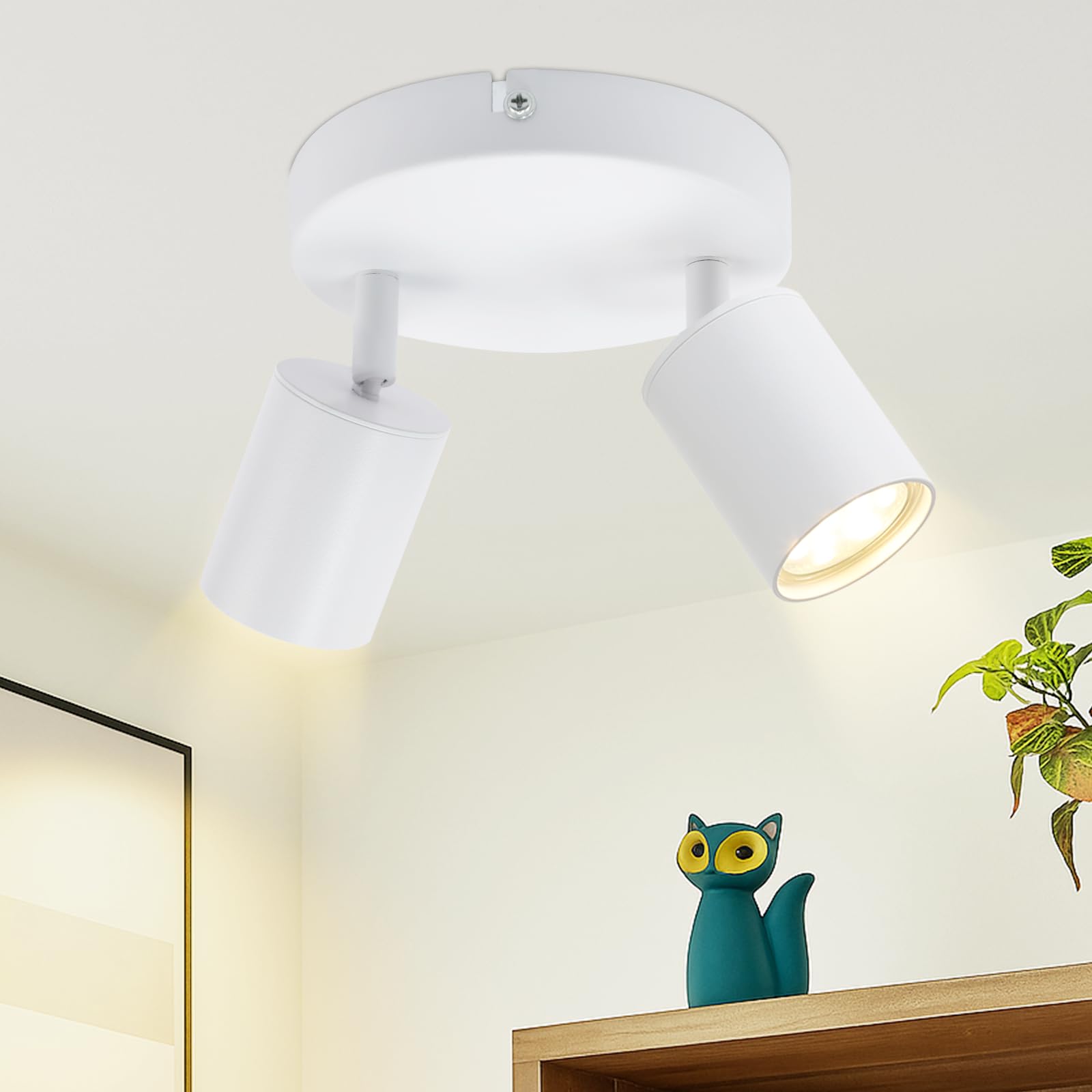 Homefire LED Deckenlampe 6 Flammig Deckenstrahler - 350° Schwenkbar Strahler GU10 Deckenleuchte Weiß flurlampe Spots Innen Deckenspot für Wohnzimmer Küche Schlafzimmer Ohne Leuchtmittel