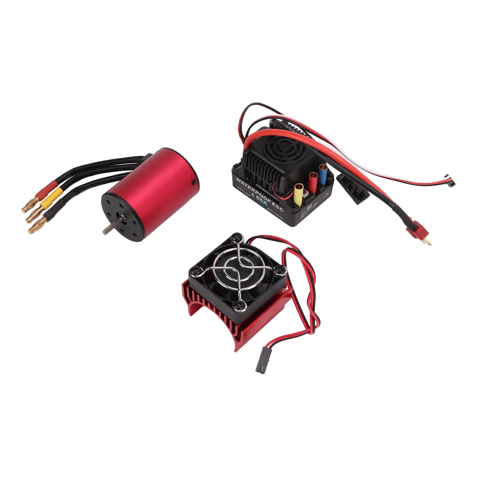 Changor 2300KV 3650 Bezszczotkowy Silnik o Wysokim Skręcaniu Wodoodporne Szybkie Rozpraszanie Ciepła dla Samochodu 1:10 2S 3S RC Czerwony Czarny