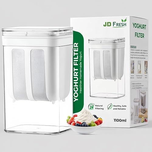 JD FRESH Hung Curd Maker & Greek Yogurt Strainer 1100ml | BPA-Free Fine Mesh Strainer Box with Lid | Whey Separator for Thick Homemade Curd, Paneer & Cheese | Dahi Maker