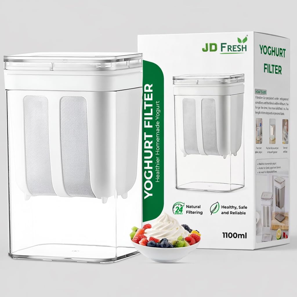 JD FRESH Greek Yogurt & Curd Maker/Fine Mesh Strainer with Lid/Hung Curd Strainer Box/Home Essentials/Hung Curd/Perfect for Homemade Yogurt/Curd/Cheese & More (1100ml)-image-21
