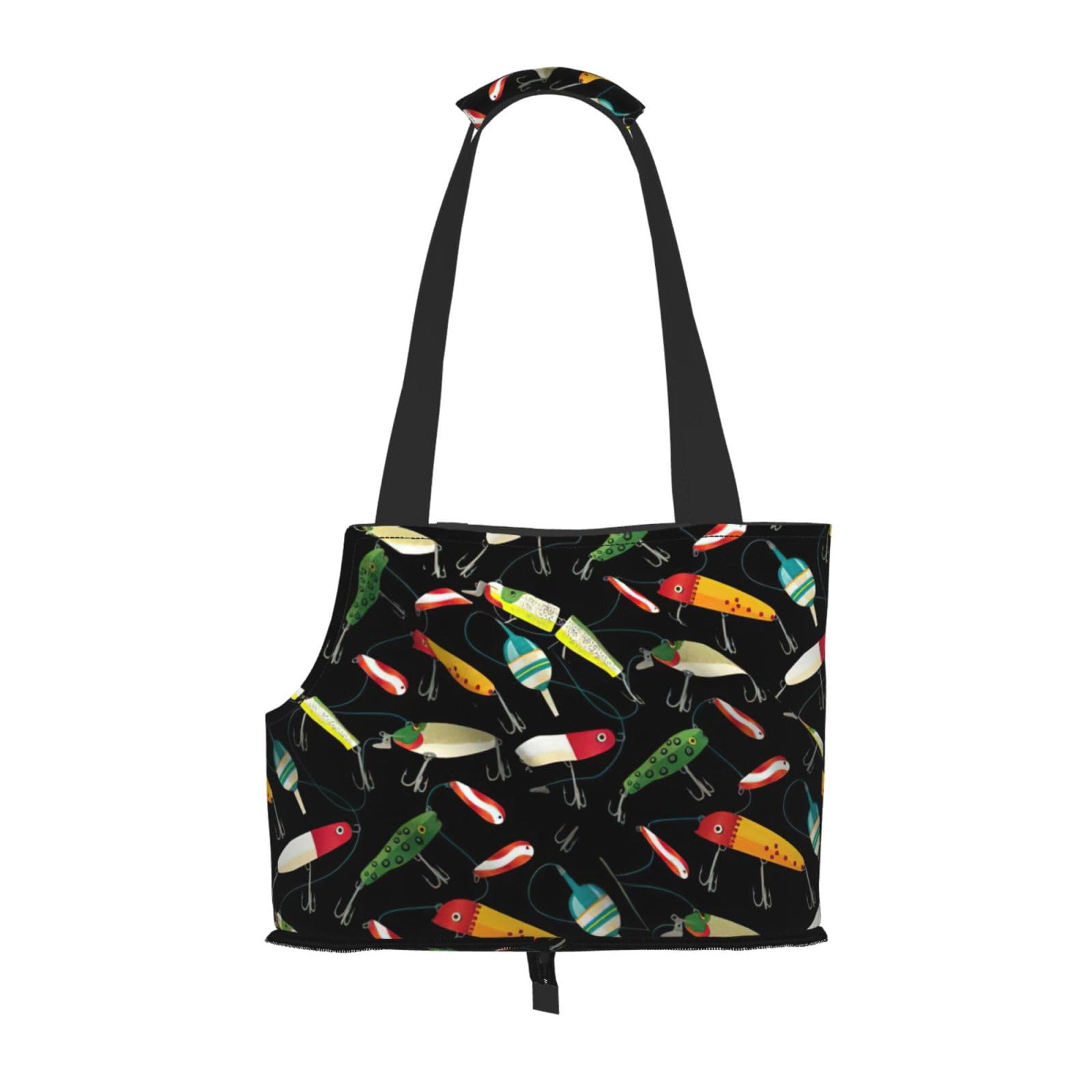 Sac de transport pour petits chiens et chats motif leurre de pêche unique