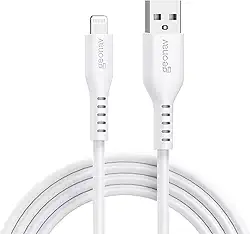 Geonav Cabo de Silicone USB-A para Lightning, carregamento até 12W, Silicone resistente, 1,5m, ESLISWT, Branco