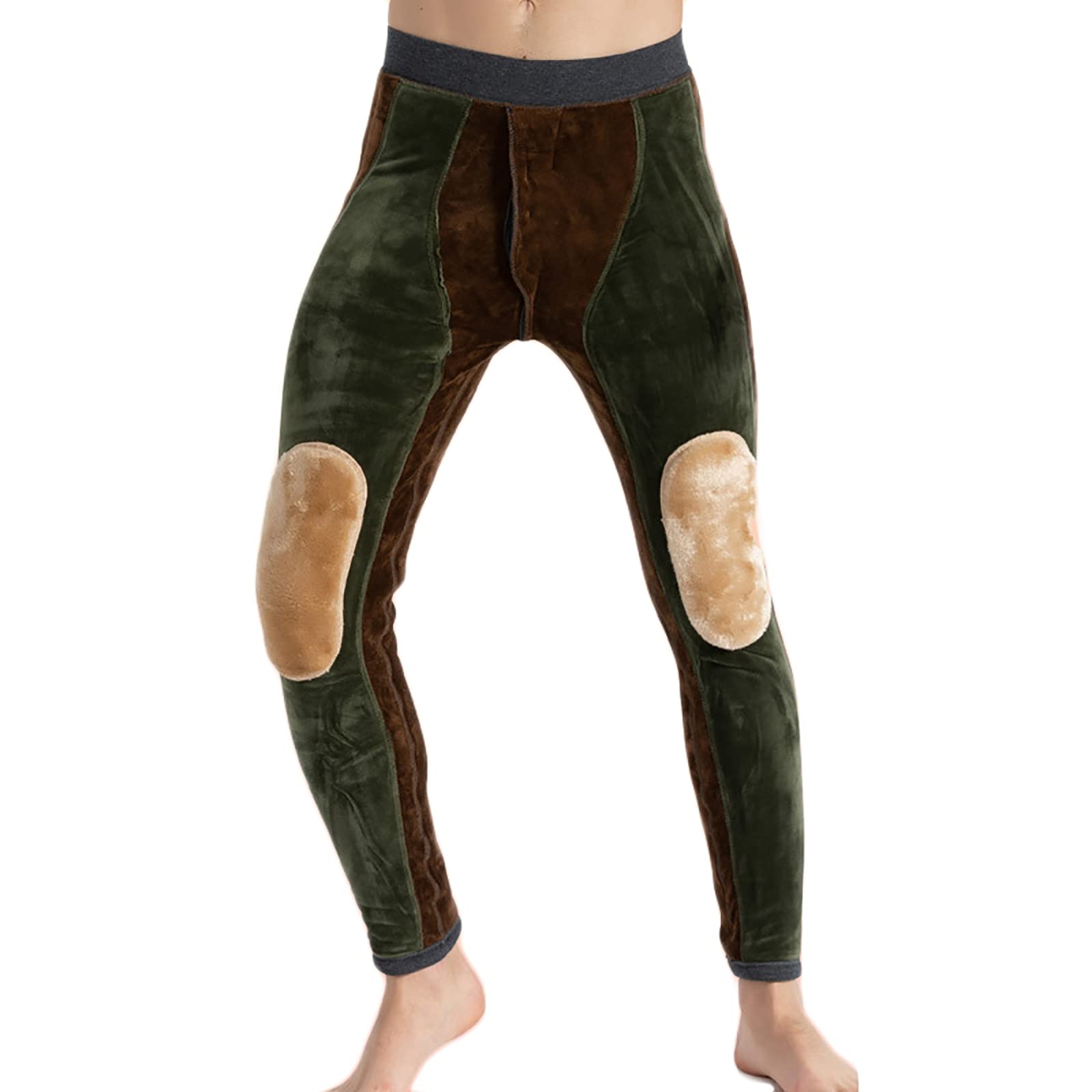 Caleçon Long Thermique pour Homme sous-vêtement Thermique sous-vêtement Fonctionnel pour Ski(Size:XXL,Color:Vert)