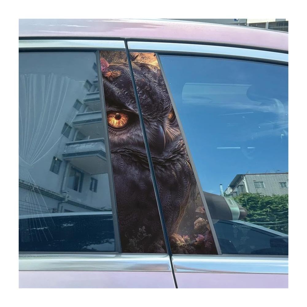 Body Parts 2pcs Car Center Pillar Sticker Graffiti Bear Auto B-Pillar Waterproof Protective Film(C)