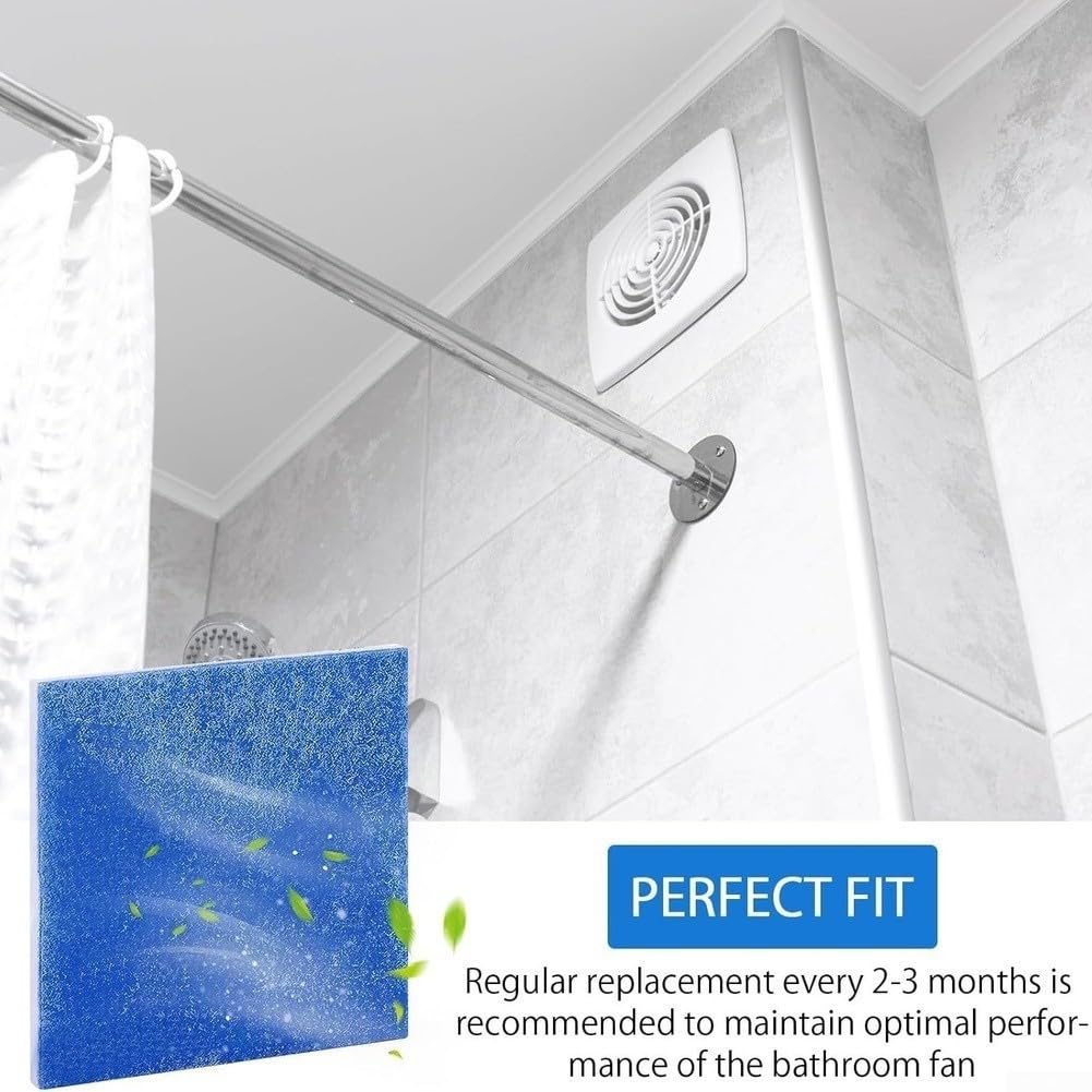 Filtro dell'aria di ricambio per ventola di scarico 00070, filtro lavabile in velluto di cotone per bagno e aria condizionata, riduce la polvere e facile montaggio, blu, 24 x 24 x 1,5 cm