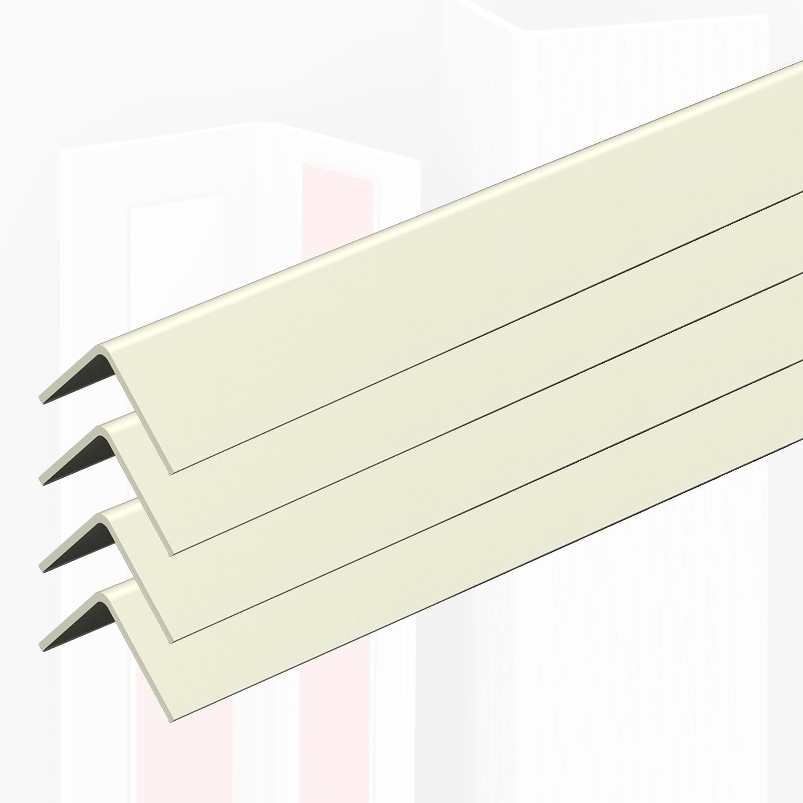 Paraspigoli Muro Angolare Copriangoli 4 Pacchetti Angolo In Plastica Pvc 90 Gradi Angolo Trim Muro Bordo Protettore, Bianco Beige Grigio Strisce Di Modanatura Angolare Del Muro A Secco Per I Bordi Int