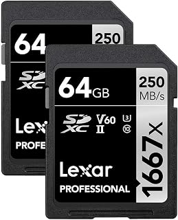 Lexar Professional 1667x 64GB (2-Pack) SDXC UHS-II Card (LSD64GCBNA16672)