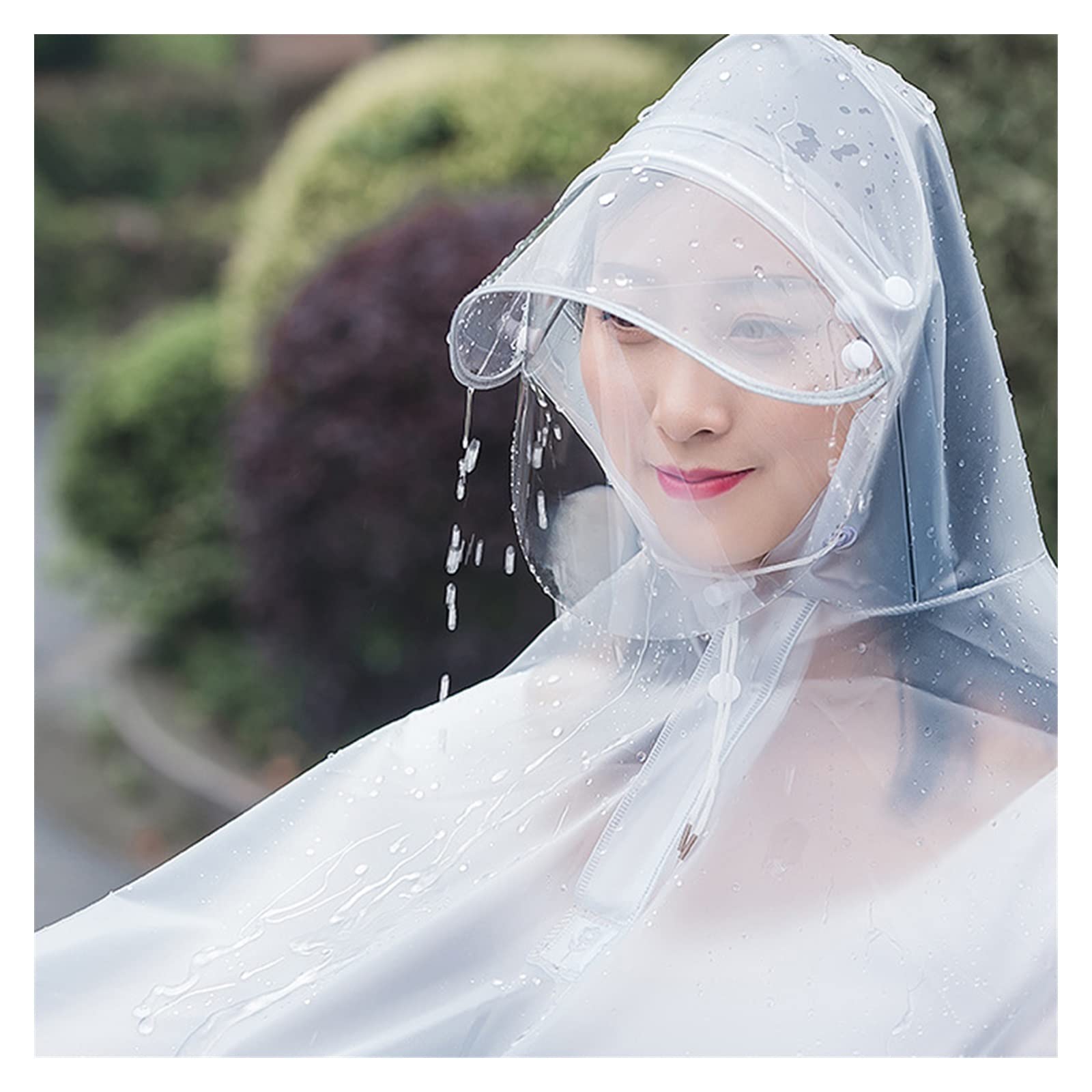Peleryna przeciwdeszczowa rowerowa Poncho przeciwdeszczowe z kapturem z PVC Wiatroszczelne unisex na rower Ebike Motocyklowy pokrowiec na hulajnogę(Sky Blue,Twin)