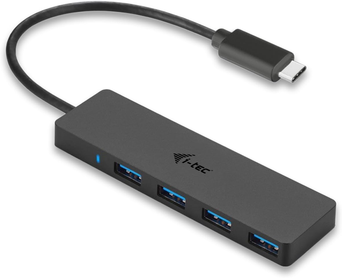 USB-C Slim 4-Port HUB Without Power Adapter 4x USB 3.0 Port for Windows MacOS Android ChromeOS Thunderbolt 3 Compatible