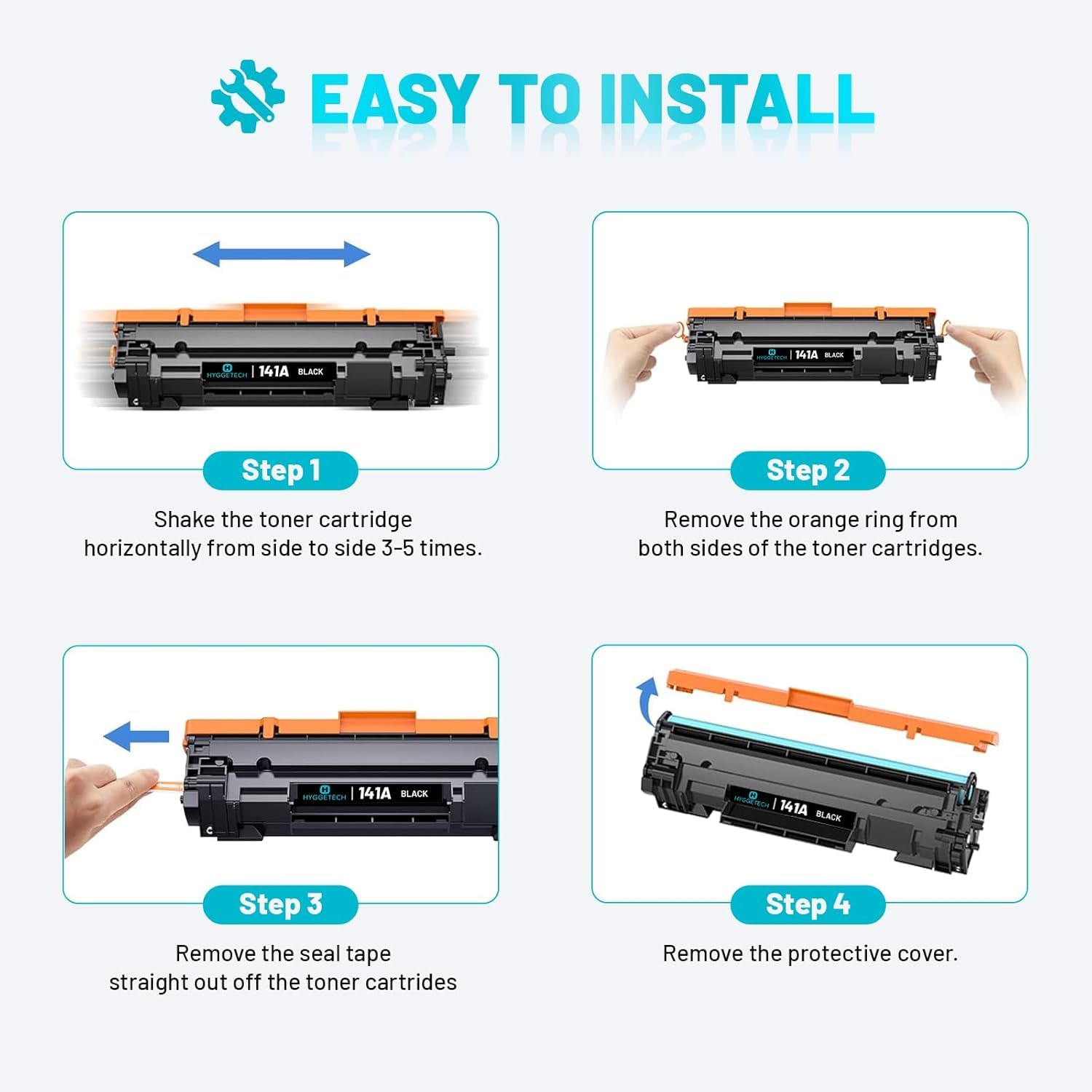 141A Toner Cartridges with Chip Replacement for HP 141A W1410A Toner Cartridges 141X W1410X Toner Work with HP LaserJet M110w M110 MFP M139 M139w M140 M140w Printer (2Black) — view 6