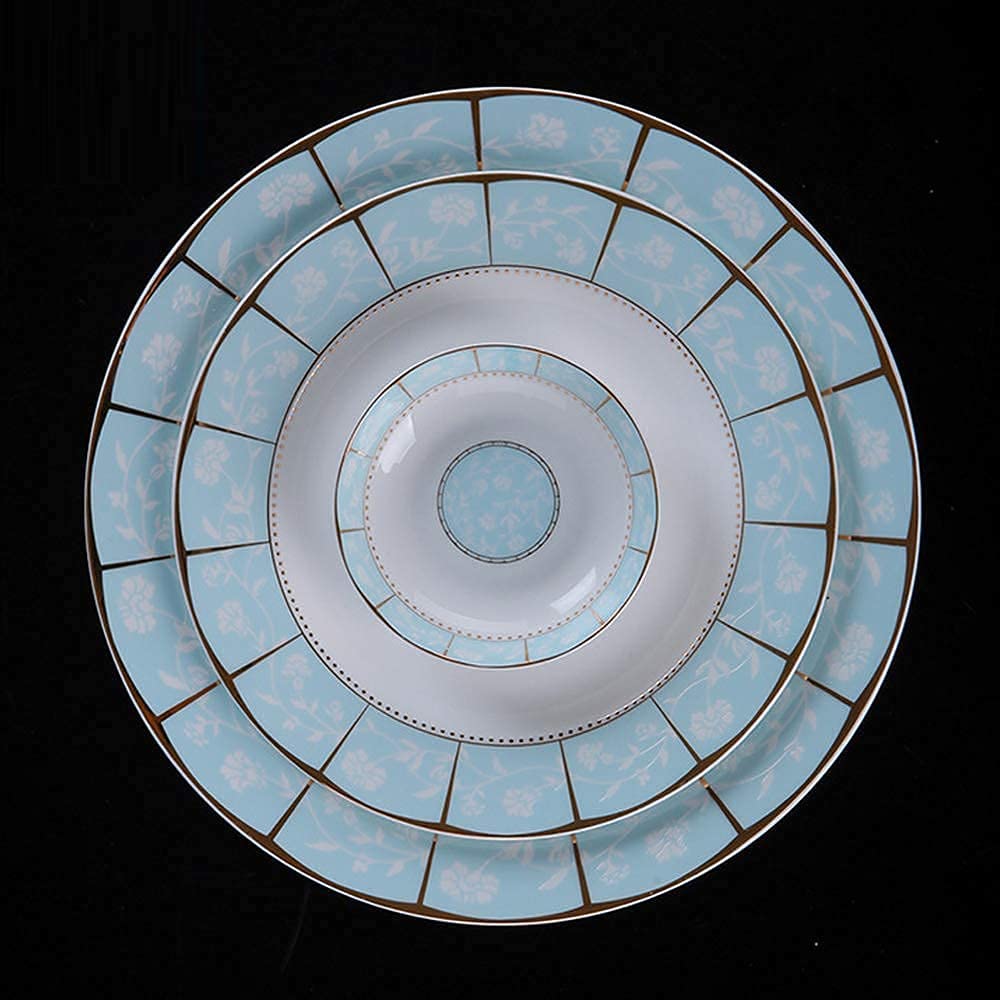 56-częściowy zestaw ceramicznych zastaw stołowych, zastawa stołowa z porcelany kostnej talerze zastawa stołowa ceramiczny zestaw usług jadalnych combi zestaw zastawy stołowej