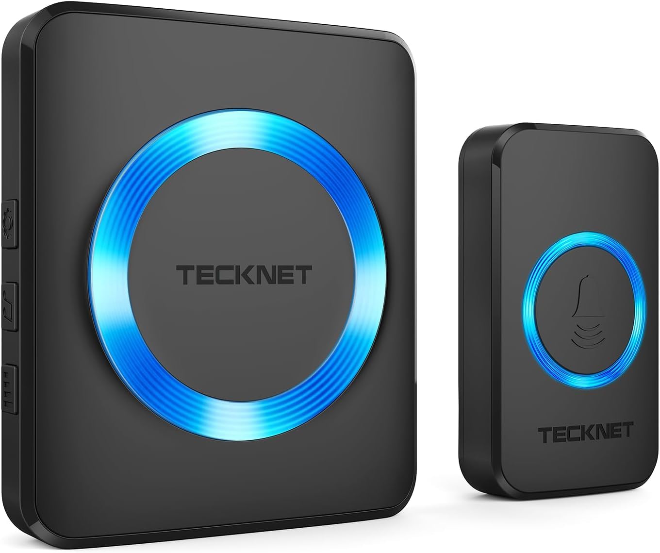 Wireless Doorbell, TeckNet Waterproof Wall Plug-in Cordless Door Chime Kit with 300m Range, 52 Chimes, 4-Level Volume & Blue Light, No Batteries Required Best for Plug in Door Entry Bell (EU Version) — image 1