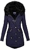 TIMIFIS Winter Coats for Women 2023 Plus Size Thick Parka Jackets with Fur Hood Fleece Lined Warm Overcoats with Pockets