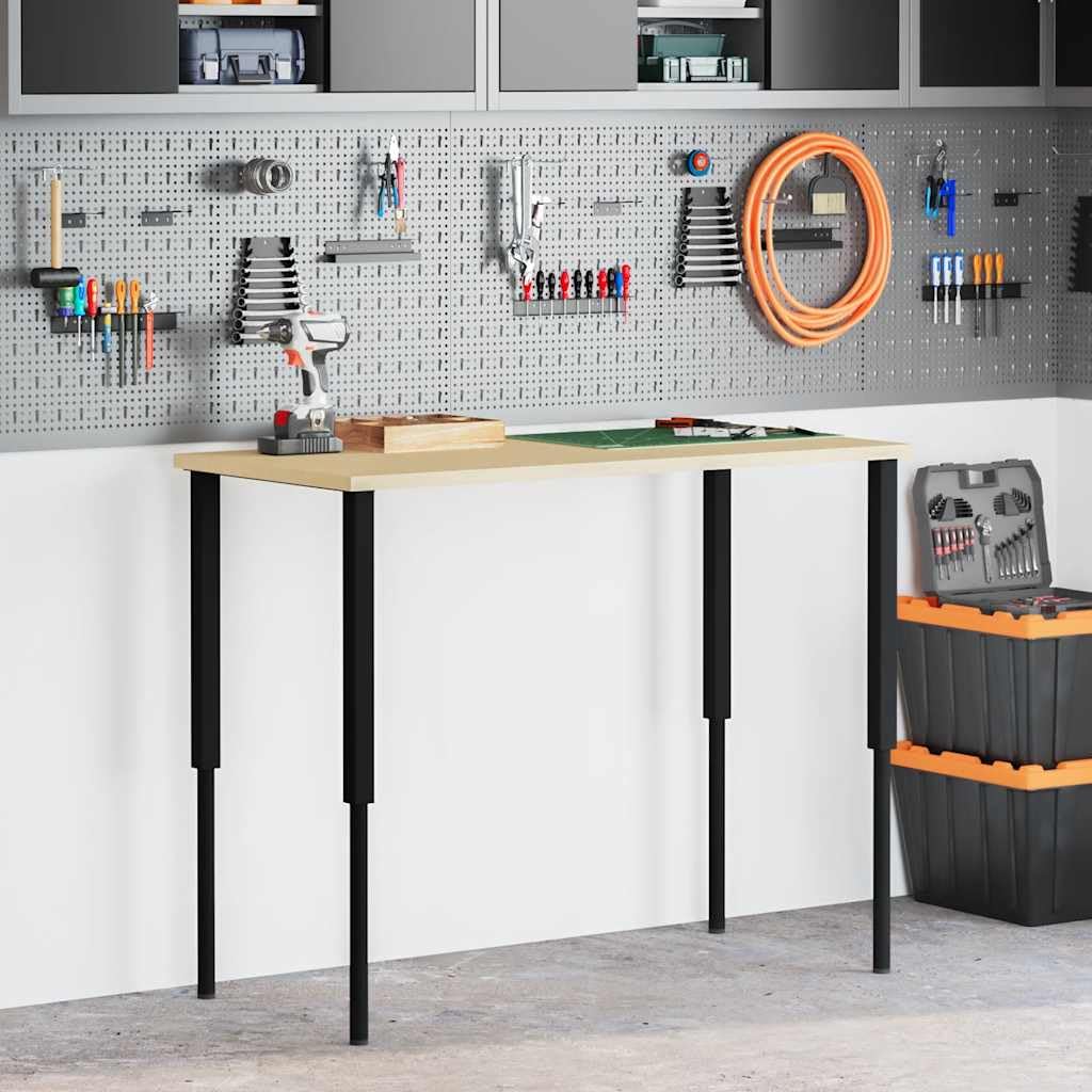 Juego de 2 soportes de banco de trabajo ajustables de metal, altura ajustable, 69-95,5 cm, para bricolaje, taller, garaje, manualidades, superficie de trabajo estable