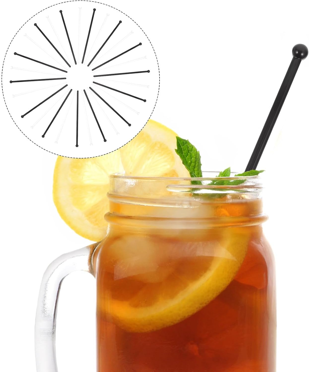 48pcs Pvc Swizzle Sticks for Cocktail and Juice Stirring