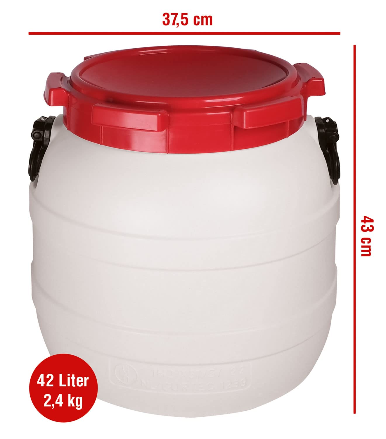 Kopp Verlag Weithalsfass | 42 Liter | ideal für die Krisenvorsorge | Plastikbehälter | für Lagerung | Universalfass | Wasserfass | mit Deckel | Tierfutterbehälter | Camping