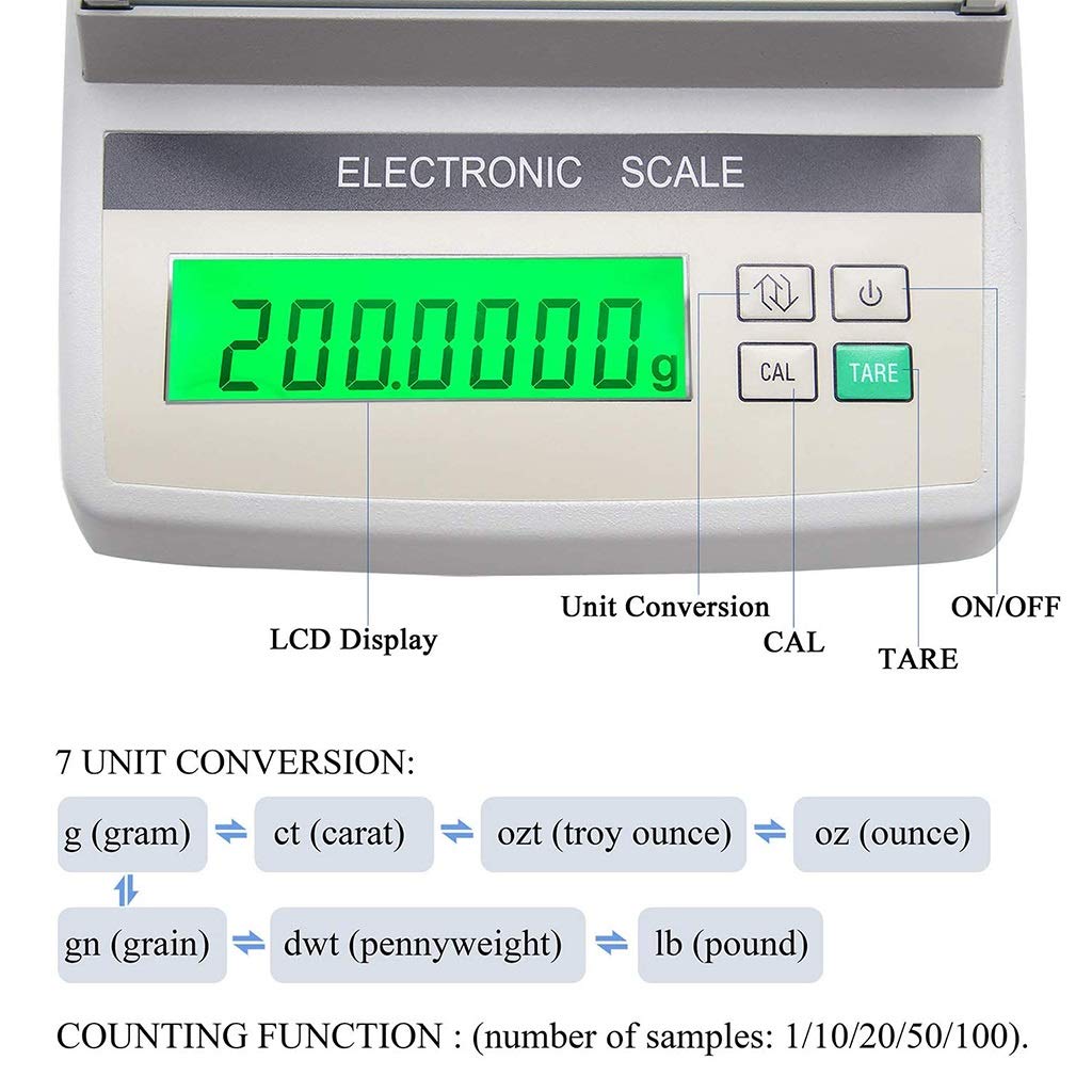 Bilance per Gioielli, Bilance Digitali, Bilance Analitiche di Precisione Elettroniche, Bilance Scientifiche per Pesatura E Conteggio Industriale, Bilance per Or(220 G/0,1 MG)
