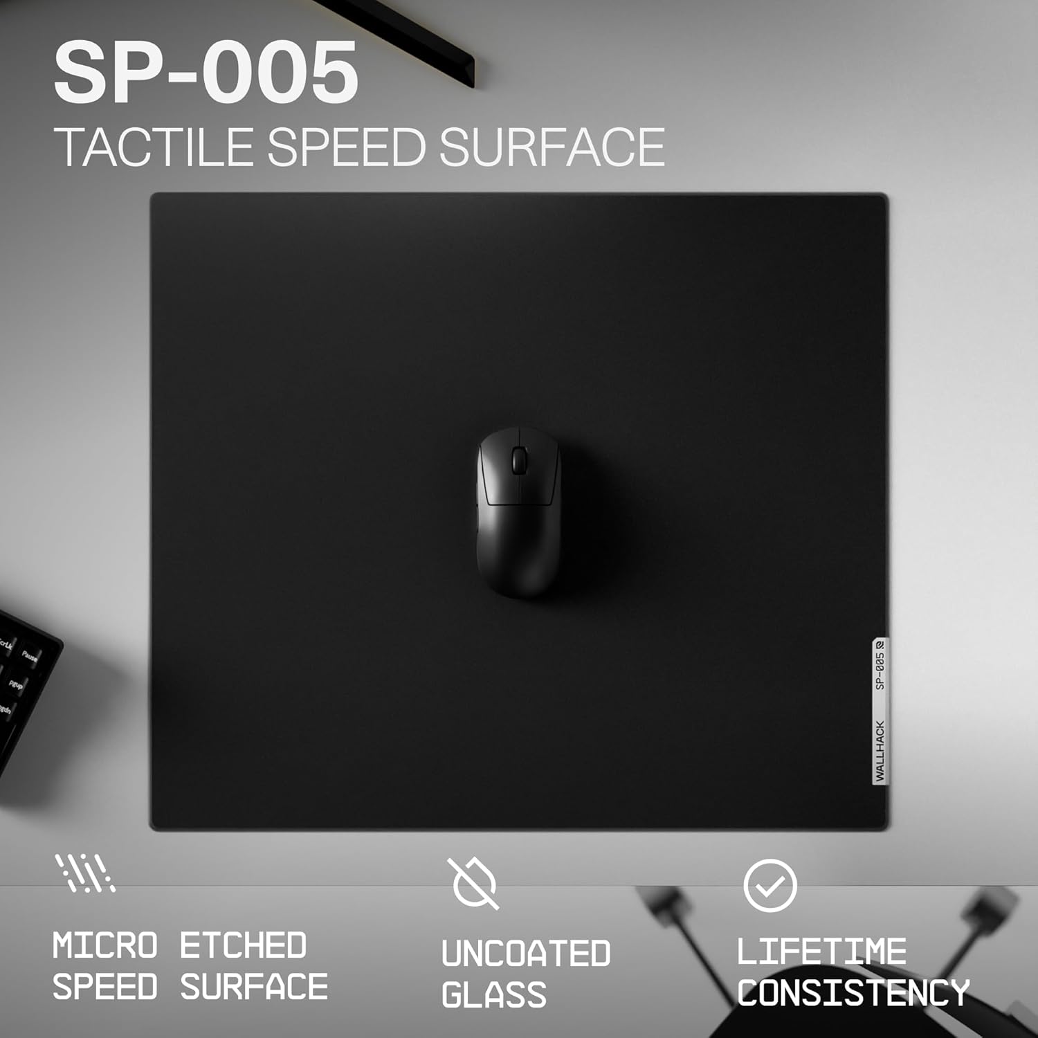 Wallhack SP-005 Glass Gaming Mouse Pad – Speed Surface, Large Mousepad for Esports, Smooth Low-Friction Glide, Tempered Glass, Ergonomic Low Profile, Durable & Portable with Carry Case | Skypad Black 3 61LpcTrX2XL. AC SL1500