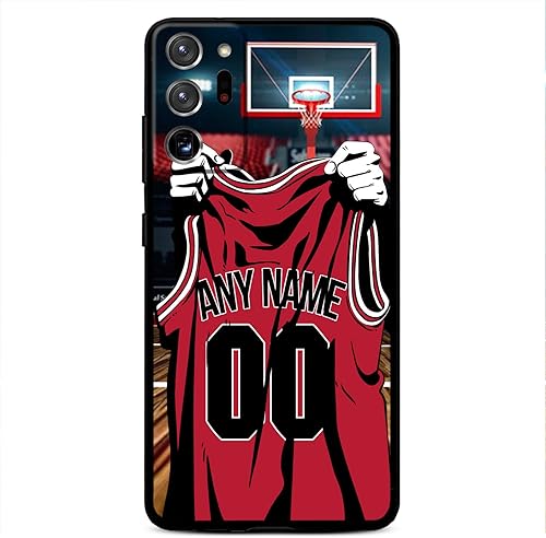 Nombre y número personalizados de bricolaje, camiseta de baloncesto de Chicago, funda de silicona líquida para Samsung Galaxy Note 2020 Ultra 10 Pro