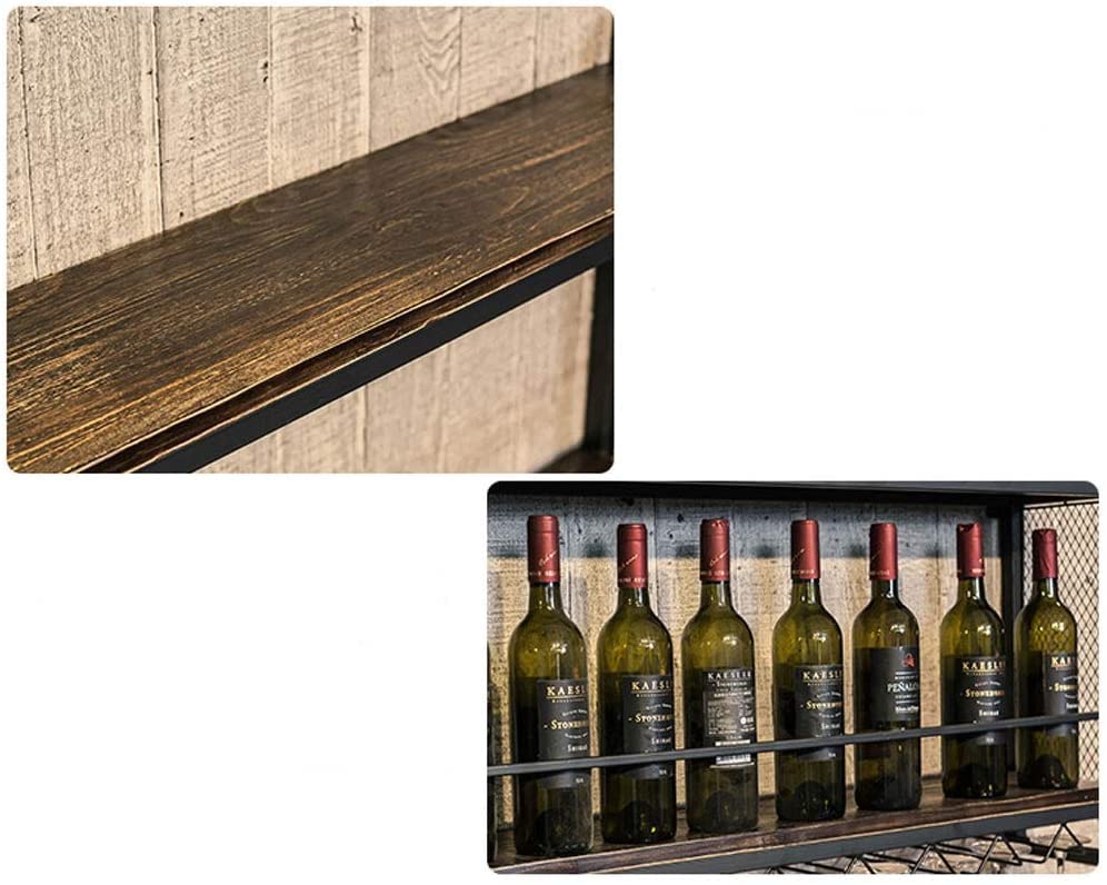 Soporte para botellas de vino de hierro montado en pared 100x20x55cm miniatura 4