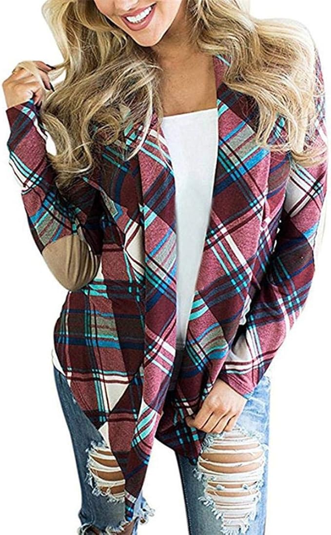 plaid shawl cardigan