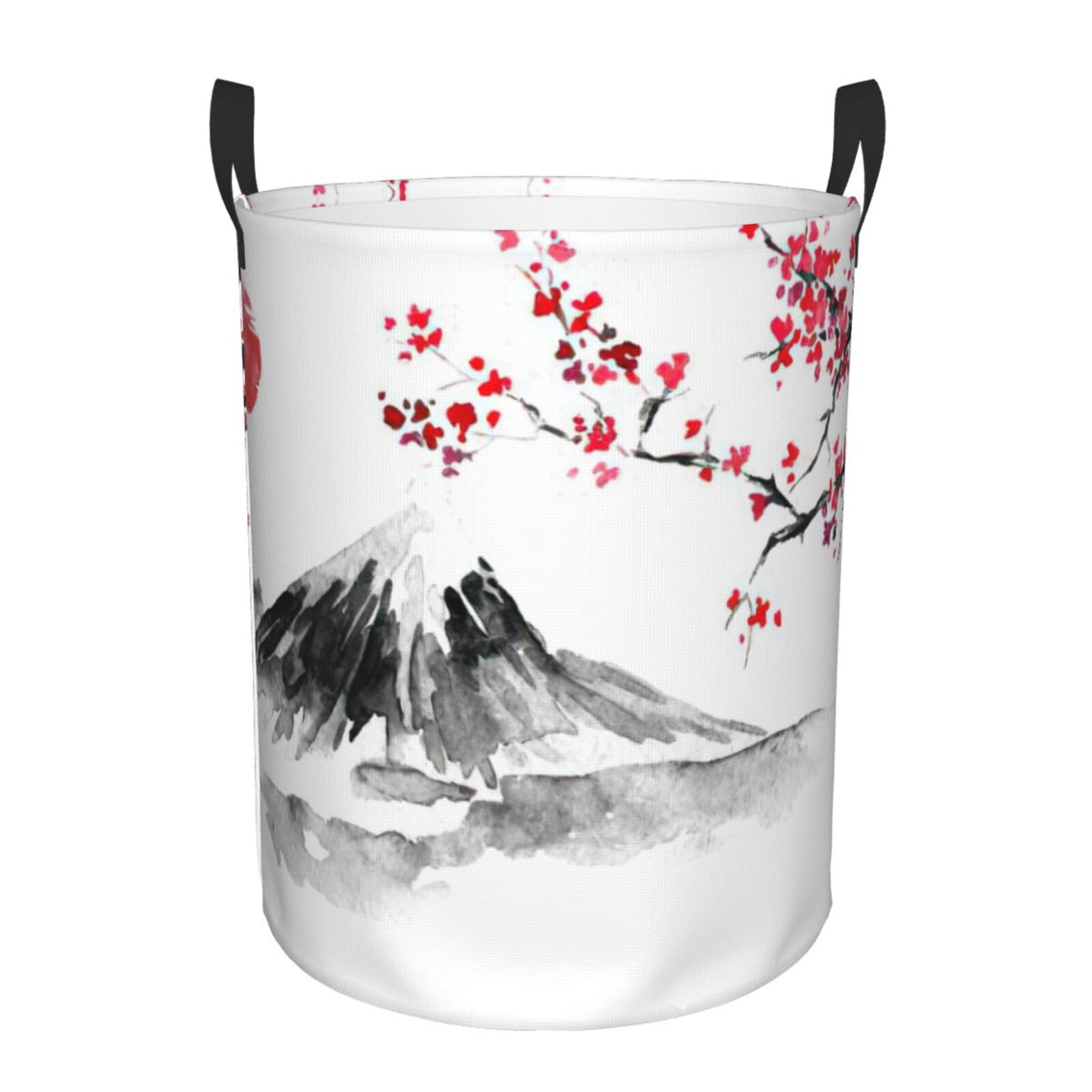 Panier à linge japonais imprimé soleil rouge pour sublimer le rangement de votre chambre
