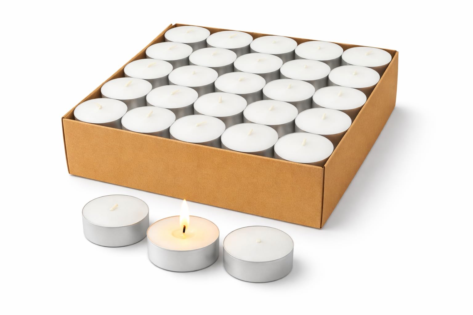 Sabai'ly - Velas De Te Blancas Sin Perfume - Velas Calientaplatos - Duración 4 Horas De Combustión - Vela Decorativas Para El Hogar - Ambiente Relajado - Pack De 100