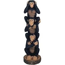 ICE ARMOR 8.5" H Hear-No, See-No, Speak-No Evil Stacked Monkeys Figurine Office Desk/Home/Living Room/Table Decor, Perfect House Warming Gifts for New Home