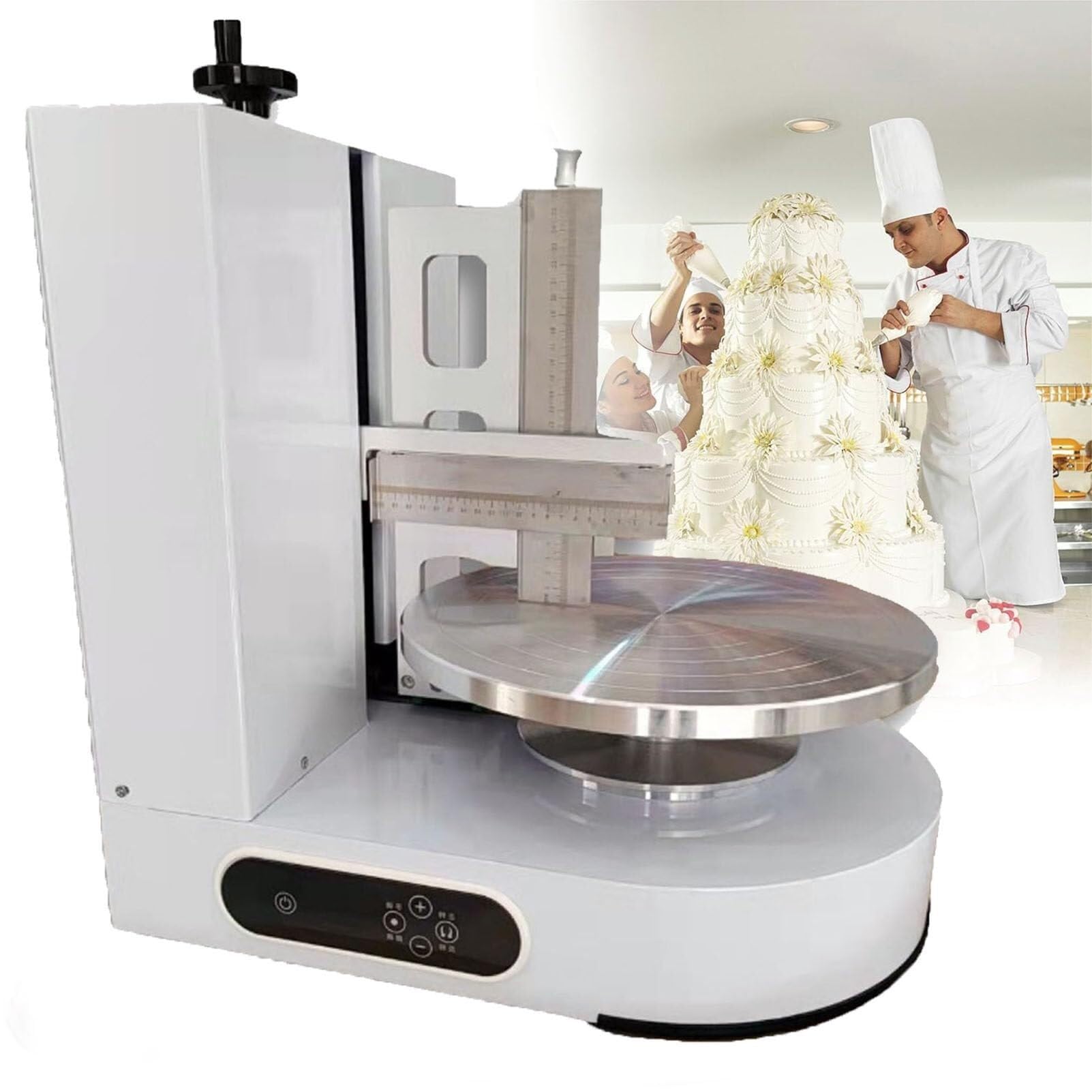 Máquina de decoración de recubrimiento suave con crema for pastel de cumpleaños, máquina automática for esparcir crema de mantequilla for pasteles de 4-12 pulgadas, esparcidor de mermelada y crema for
