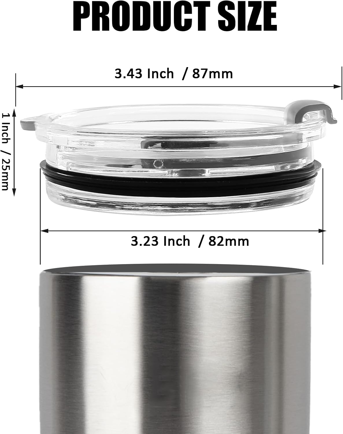 2 Pcs Tumbler Flip Lid for 20oz Water Bottle, Plastic Cup Replacement Cover, Spill Proof for Travel Mug Bottle (Black, Flip) - Image 5