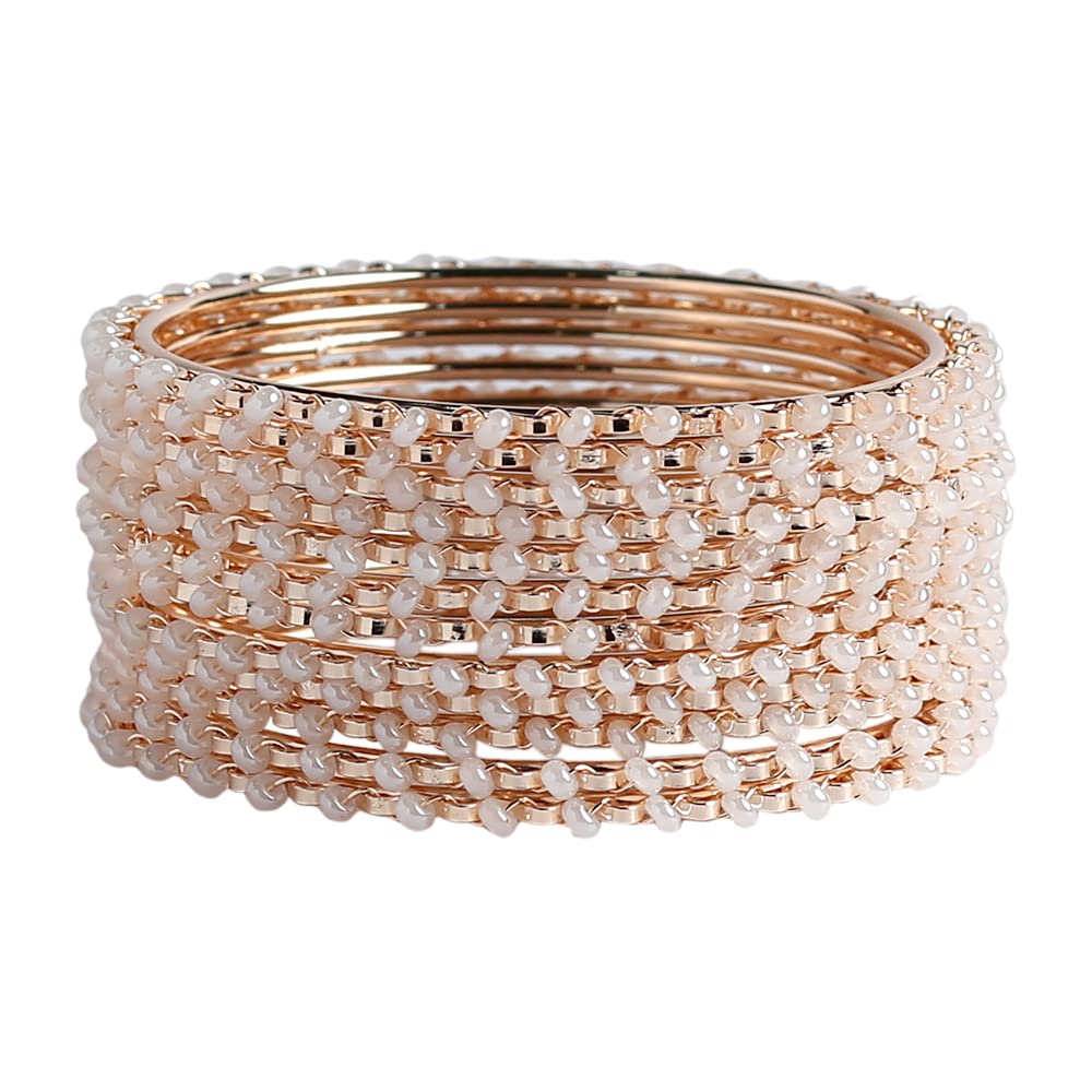 Kellys Bangles Premium Handcrafted Gold Plated Beautiful and Stylish Thin Pearl Bangles for Women and Girls (Set of 12, Available in 3 sizes & 4 colors) (B0C661ZKWZ) Amazon Price History, Amazon Price Tracker
