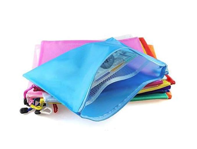 OGECHI A4 Zip Pouch [5 PC] Pencil Pen Pouch Stationary Pouch Makeup