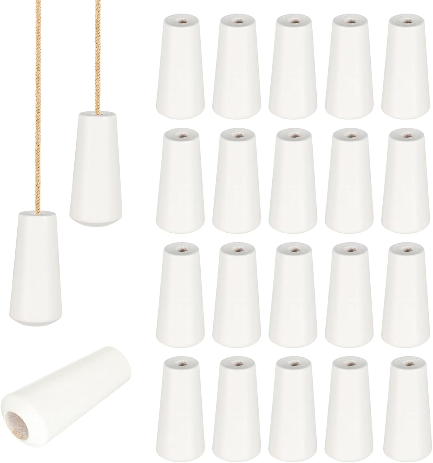CATELL Blind Cord end 20Pcs Window Blind Wood Cord Knobs Pull Cord end