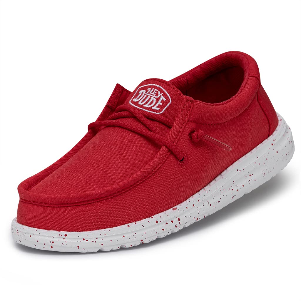 HEYDUDE Women's Moccasin Moc Toe Shoes, red, 13 UK