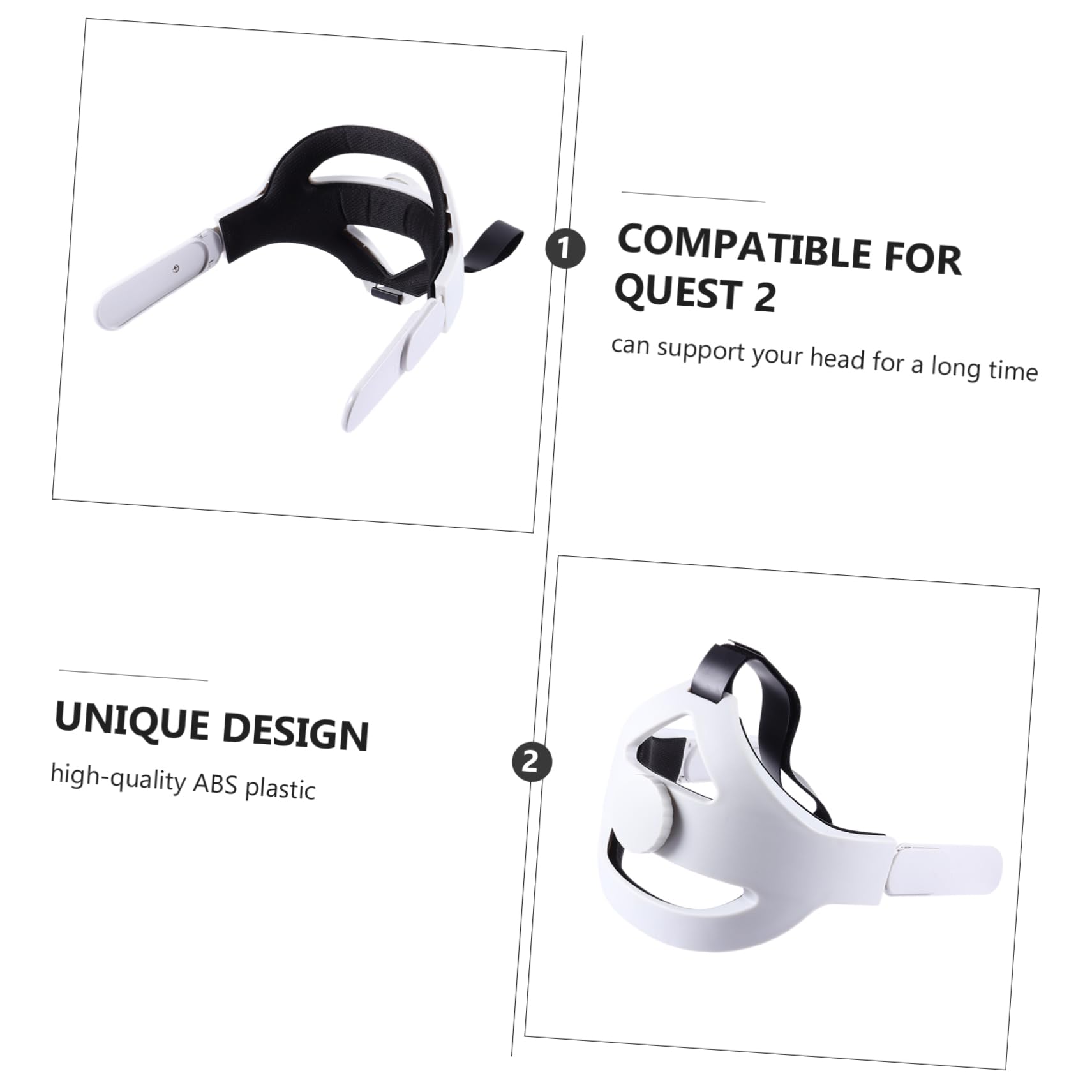 NUOBESTY Cinturino per Testa per Visore Vr Supporto Regolabile in Abs di Cinturino Protettivo per Testa Compatibile con Visore Vr Facile da Installare