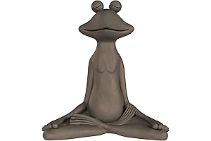 Pure Garden Meditating Frog Lawn and Garden Décor, Bronze