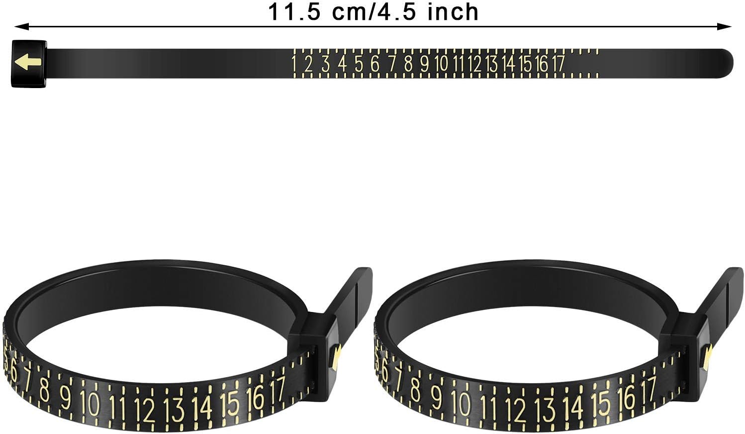 Landorilo Size US 1-17 Ring Sizer Set Finger Sizeing Gauge Measuring Tool 2 PCS