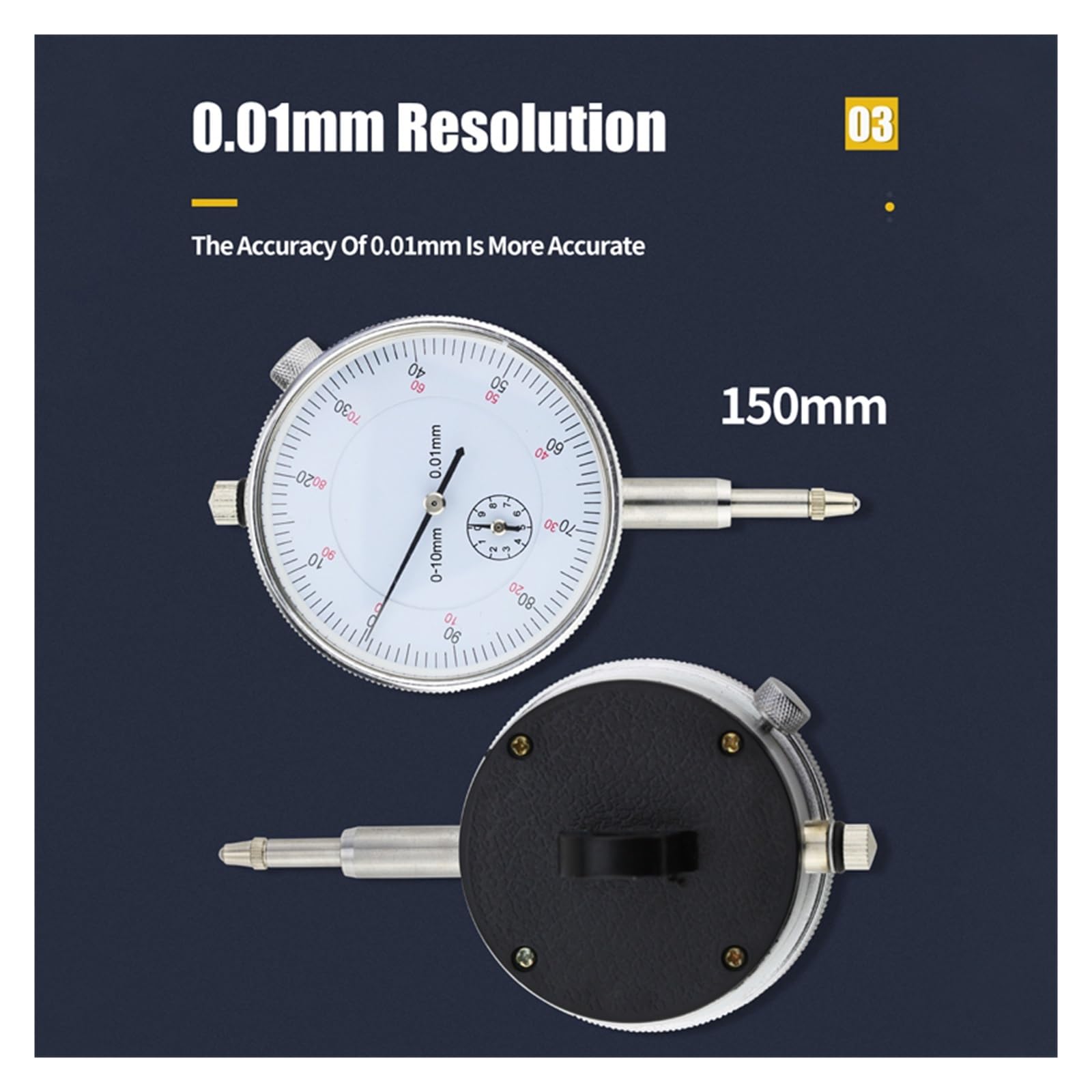 Indicateur à cadran, 0-10mm/30mm cadran indicateur cadran alésage jauge indicateur micromètre outils de mesure heure Type indicateur mètre(Digital Dial 12.7mm)
