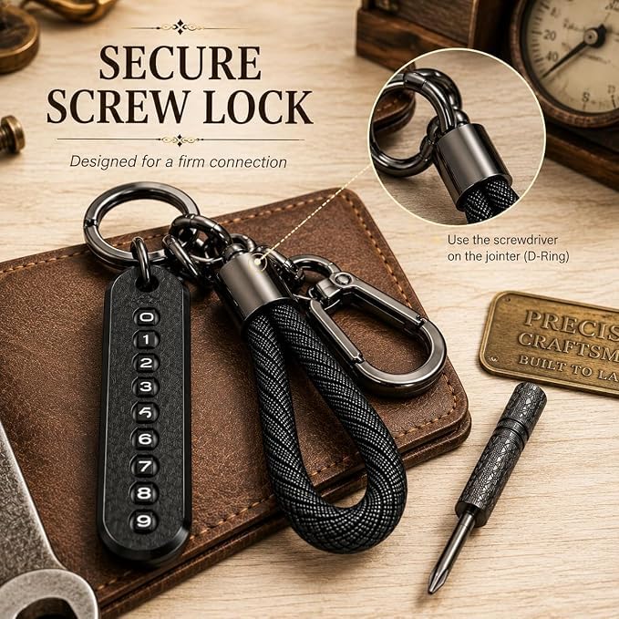 Image of Metal Keychain with Carabiner Clip | Portable Key Ring Holder | Heavy Duty Key chain Charm | Everyday Carry Key Accessory for Men Women | Gift for Car & Bike Keys
