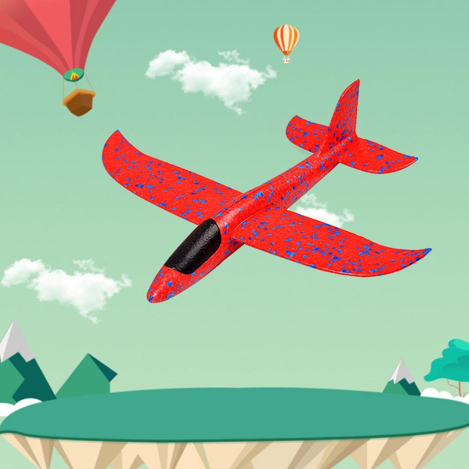 Aereo Polistirolo Bambini - 48cm Aereo Aliante In Schiuma, Aerei Polistirolo Da Lanciare, Aliante Aeroplano Schiuma Per Grande Giochi Esterno, Giochi Regalo Bambini Bambina Bambino 4 5 6 7 8 9 Anni