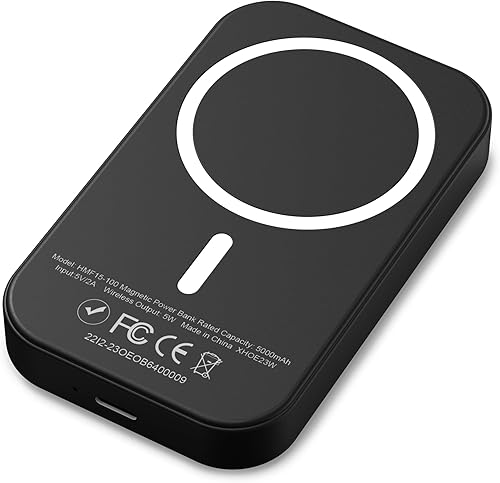 Miniatura 2 de Batería magnética de banco de energía, cargador portátil inalámbrico de 10000 mAh, cargador rápido, cable USB-C, para iPhone serie 15141312, (negro)