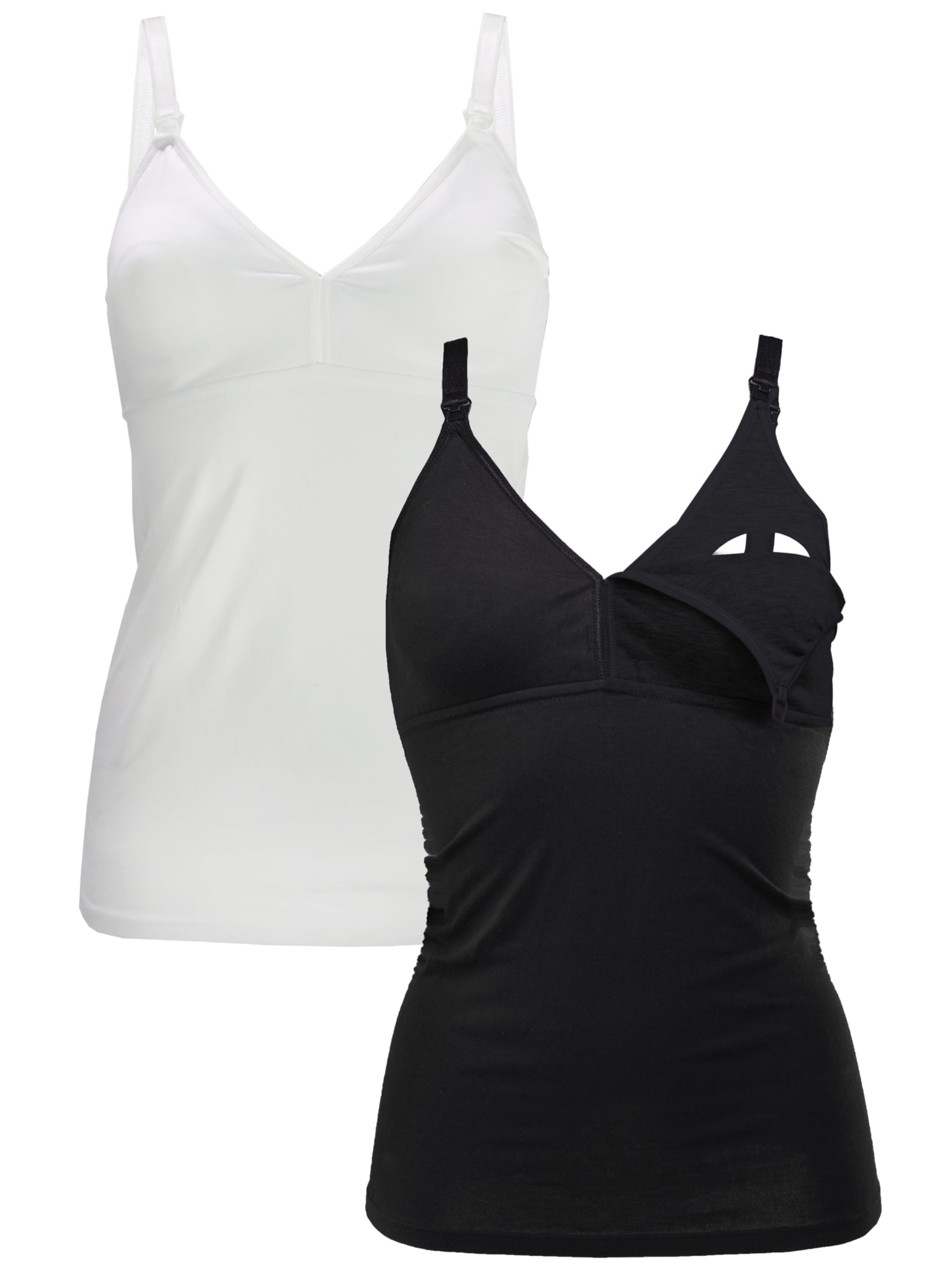 Herzmutter Canotta Allattamento Cotone - Oeko Tex 100 -Top Premaman Allamento - Reggiseno Integrato - Canottiere Allatamento – 5400