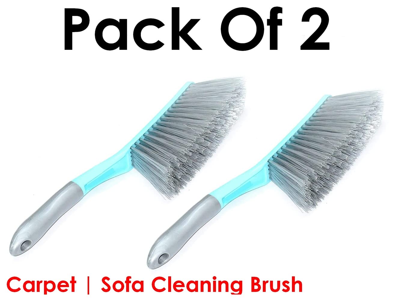 Magic Providers Long Bristle Dust Cleaning Brush β Pack of 2 | Ideal for Carpet Cleaning, Car Seat, Bed, Sofa, Curtains, Mats and Household Upholstery Cleaning Multipurpose Brush (Assorted Colours)