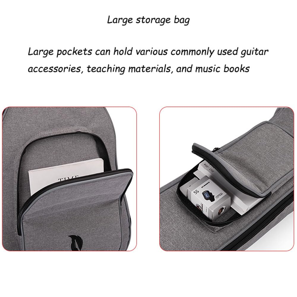 20mm Gruba Wyściółka Wodoodporna 600D Oxford Tkanina Gitara Gig Bag Plecak 40 41-calowy Futerał na Gitarę Akustyczną z Paskiem na Szyję i Regulowanym Paskiem na Ramię, Ochronny Pokrowiec Na Gitarę