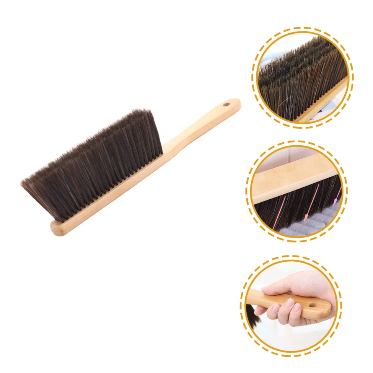 KOMBIUDA Cleaning Brush Remover Broom Soft Bristle Broom Baseboard Cleaner Tool Deck Cleaner Grout Brush Fireplace Brush Duster Brush Kid Broom Carpet Cleaning Hand Brush Brown Lotus Tree
