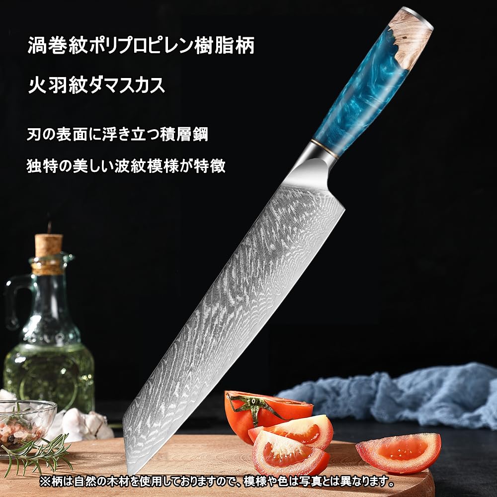 Amazon | Utaki 剣型牛刀包丁 67層ダマスカス 切付型包丁 VG-10鋼芯 